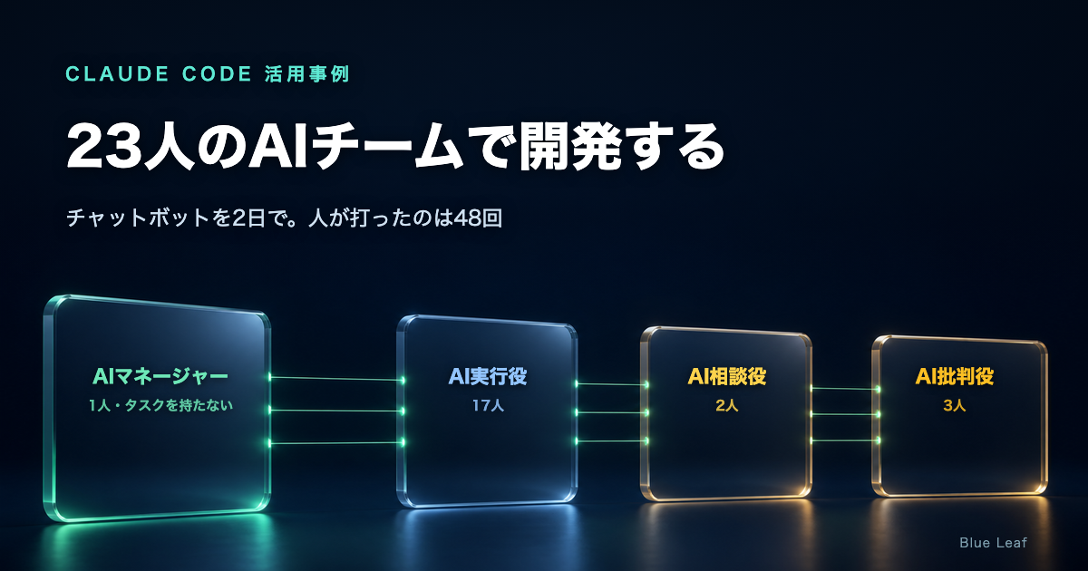 AIマネージャー・AI実行役・AI相談役・AI批判役の4役でチームを組む